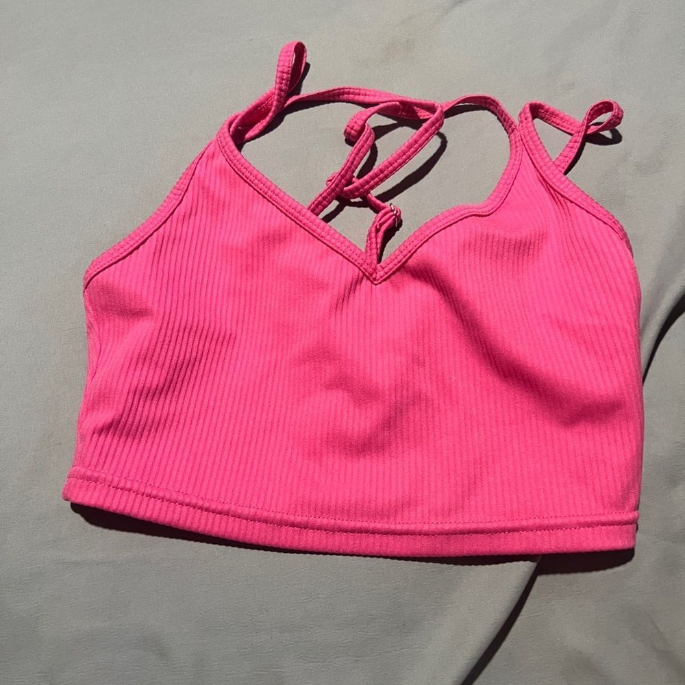For Love & Lemons Eva Crop Top/Sports Bra pink small